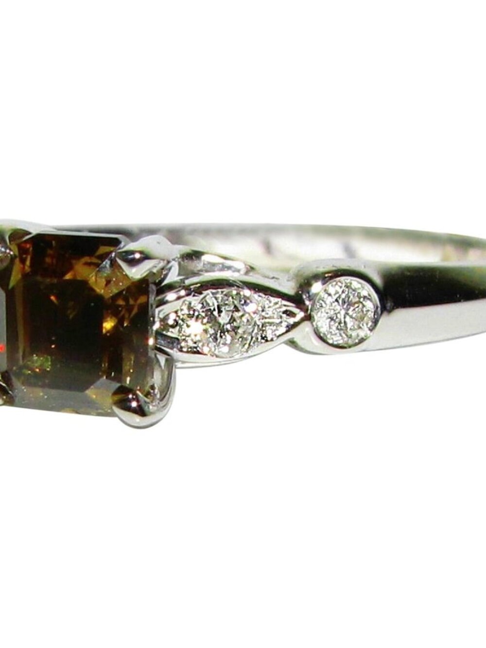 .97CT NATURAL FANCY BROWN COLOR DIAMOND RING 14kt GOLD*